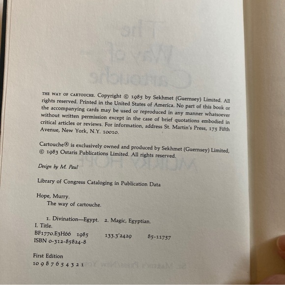 First Edition The Way of Cartouche Oracle of Ancient Egyptian Magic Murry Hope - Picture 6 of 11